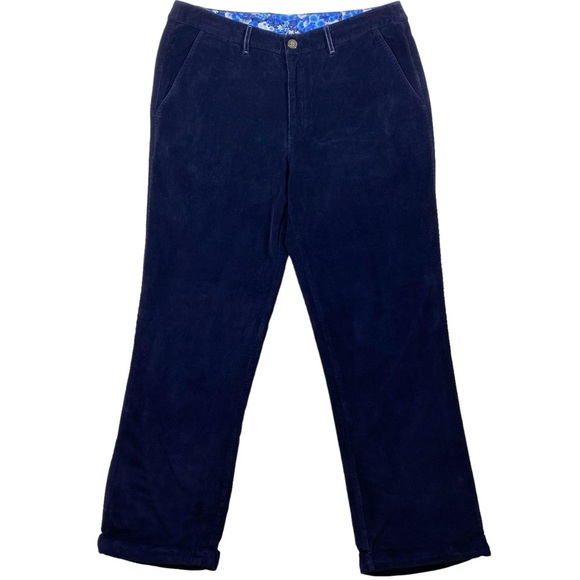 Bonobos Other - Bonobos Mens 34x31 Corduroy Pants‎ Cuffed Navy Blue Cotton Lycra Thin Wale
